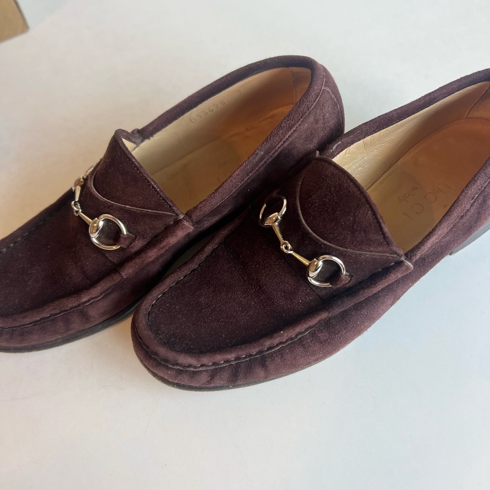 Gucci Suede Brown Loafers women’s size 7 - Picture 5 of 5